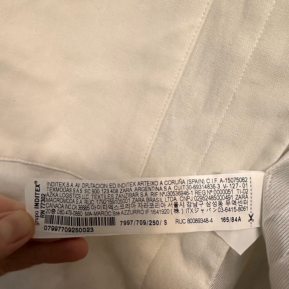 Zara White linen oversized bomber jacket size SMALL - Picture 13 of 14